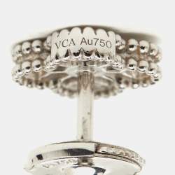Pre Owned Van Cleef & Arpels Sweet Alhambra Diamond 18K White Gold Stud Earrings