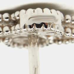 Pre Owned Van Cleef & Arpels Sweet Alhambra Diamond 18K White Gold Stud Earrings