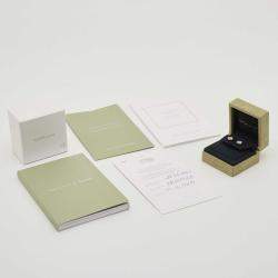 Pre Owned Van Cleef & Arpels Sweet Alhambra Diamond 18K White Gold Stud Earrings