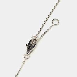 Pre Owned Van Cleef & Arpels Sweet Alhambra Diamond 18K White Gold Pendant Necklace