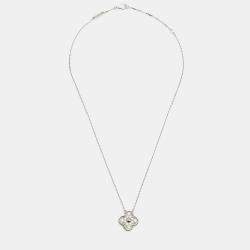 Sweet Alhambra pendant 18K white gold, Diamond - Van Cleef & Arpels