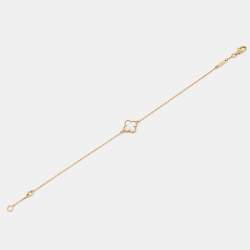 Pre Owned Van Cleef & Arpels Sweet Alhambra Mother of Pearl 18k Yellow Gold Bracelet