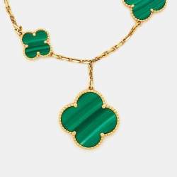 Pre Owned Van Cleef & Arpels Magic Alhambra Malachite 18K Yellow Gold Bracelet