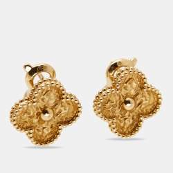 مملوكة مسبقًا Van Cleef & Arpels Vintage Alhambra 18k Yellow Gold Earrings