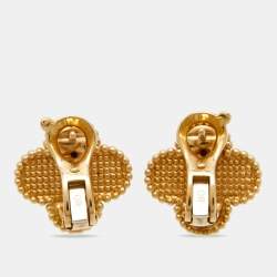 مملوكة مسبقًا Van Cleef & Arpels Vintage Alhambra 18k Yellow Gold Earrings