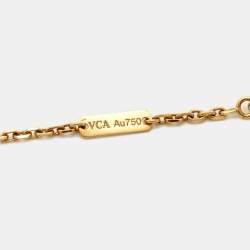Pre Owned Van Cleef & Arpels Magic Alhambra Guilloché 18k Yellow Gold Pendant Necklace