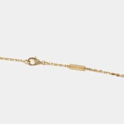 Pre Owned Van Cleef & Arpels Magic Alhambra Malachite 18k Yellow Gold Pendant Necklace