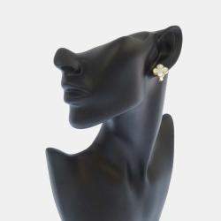 Pre Owned Van Cleef & Arpels Vintage Alhambra 18K Yellow Gold Mother of Pearl Earrings