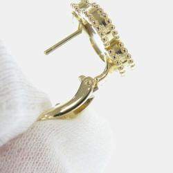 Pre Owned Van Cleef & Arpels Vintage Alhambra 18K Yellow Gold Mother of Pearl Earrings