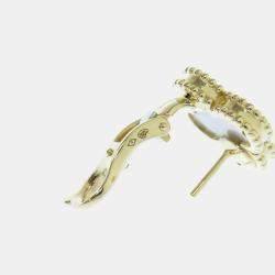 Pre Owned Van Cleef & Arpels Vintage Alhambra 18K Yellow Gold Mother of Pearl Earrings