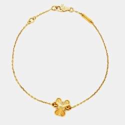 Pre Owned Van Cleef & Arpels Frivole Diamond 18k Yellow Gold Mini Model Bracelet