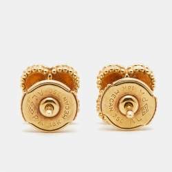 Pre Owned Van Cleef & Arpels Sweet Alhambra Mother of Pearl 18K Yellow Gold Stud Earrings