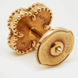 Pre Owned Van Cleef & Arpels Sweet Alhambra Mother of Pearl 18K Yellow Gold Stud Earrings