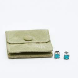 مملوكة مسبقًا Van Cleef & Arpels Sweet Alhambra Turquoise 18K White Gold Stud Earrings