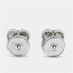 مملوكة مسبقًا Van Cleef & Arpels Sweet Alhambra Turquoise 18K White Gold Stud Earrings
