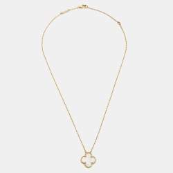 مملوكة مسبقًا Van Cleef & Arpels Vintage Alhambra Mother of Pearl 18k Yellow Gold Necklace