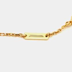 Pre Owned Van Cleef & Arpels Vintage Alhambra Malachite 18k Yellow Gold Necklace