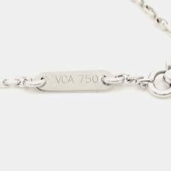 Pre Owned Van Cleef & Arpels Sweet Alhambra Turquoise Butterfly 18k White Gold Bracelet