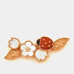 Van Cleef & Arpels Lucky Spring  Multi Gemstone 18k Rose Gold Brooch