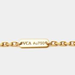 Pre Owned Van Cleef & Arpels Magic Alhambra 1 Motif Onyx 18K Yellow Gold Long Pendant Necklace