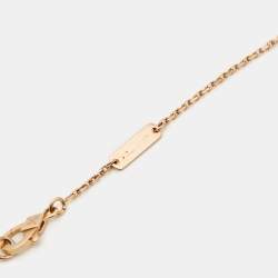 Pre Owned Van Cleef & Arpels Vintage Alhambra Grey Mother of Pearl 18k Rose Gold Necklace