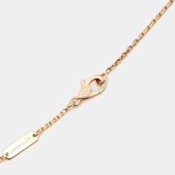 Pre Owned Van Cleef & Arpels Vintage Alhambra Grey Mother of Pearl 18k Rose Gold Necklace