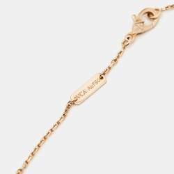 Pre Owned Van Cleef & Arpels Vintage Alhambra Grey Mother of Pearl 18k Rose Gold Necklace