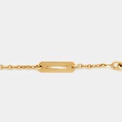Pre Owned Van Cleef & Arpels Vintage Alhambra Guilloche 18k Yellow Gold Necklace