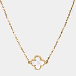 Pre Owned Van Cleef & Arpels Sweet Alhambra Mother of Pearl 18K Yellow Gold Bracelet