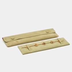 مملوكة مسبقًا Van Cleef & Arpels Vintage Alhambra Tiger's Eye 18k Yellow Gold 5 Motif Bracelet