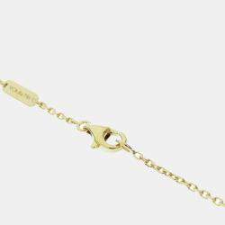 Pre Owned Van cleef & arpels 18k yellow gold vintage alhambra Mother of Pearl pendant necklace