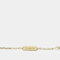 Pre Owned Van cleef & arpels 18k yellow gold vintage alhambra Mother of Pearl pendant necklace