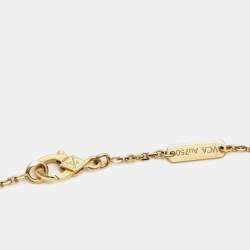 Pre Owned Van Cleef & Arpels Vintage Alhambra Onyx 18k Yellow Gold Necklace