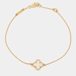 Pre Owned Van Cleef & Arpels Sweet Alhambra Mother of Pearl 18k Yellow Gold Bracelet