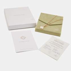 Pre Owned Van Cleef & Arpels Magic Alhambra Mother of Pearl 18k Yellow Gold Pendant Necklace