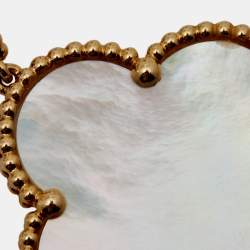 Pre Owned Van Cleef & Arpels Magic Alhambra Mother of Pearl 18k Yellow Gold Pendant Necklace