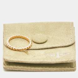 Pre Owned Van Cleef & Arpels Perlée 18k Rose Gold Medium Model Ring Size 55