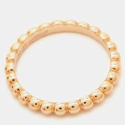Pre Owned Van Cleef & Arpels Perlée 18k Rose Gold Medium Model Ring Size 55