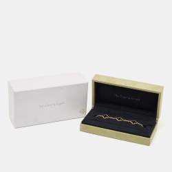 Pre Owned Van Cleef & Arpels Vintage Alhambra Onyx 18k Yellow Gold 5 Motif Station Bracelet