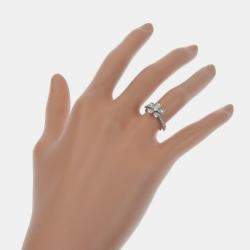 Van Cleef & Arpels 18K White Gold and Diamond Socrates Ring EU 48