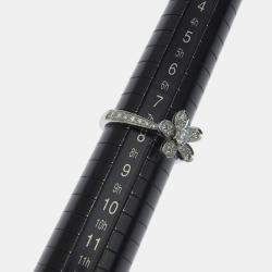 Van Cleef & Arpels 18K White Gold and Diamond Socrates Ring EU 48