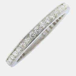 Van Cleef & Arpels Platinum and Diamond Full Eternity Band Ring EU 48