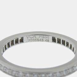 Van Cleef & Arpels Platinum and Diamond Full Eternity Band Ring EU 48