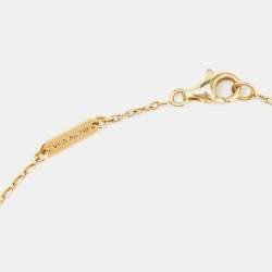 Pre Owned Van Cleef & Arpels Vintage Alhambra Onyx 18k Yellow Gold Pendant Necklace