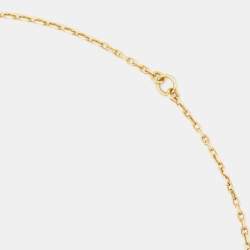 Pre Owned Van Cleef & Arpels Vintage Alhambra Onyx 18k Yellow Gold Pendant Necklace