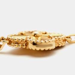 مملوكة مسبقًا Van Cleef & Arpels Vintage Alhambra Guilloché Diamond 18k Yellow Gold Bracelet