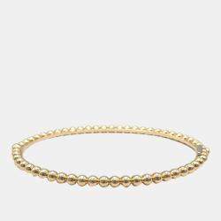 مملوكة مسبقًا Van Cleef & Arpels 18K Yellow Gold Perlée Bangle Bracelet