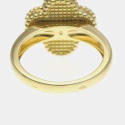 Van Cleef & Arpels 18K Yellow Gold, Diamond and Carnelian Vintage Alhambra Ring EU 53