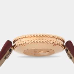 Van Cleef & Arpels Mother Of Pearl 18K Rose Gold Alligator Leather VCARPBMN00 Women's Wristwatch 30 mm