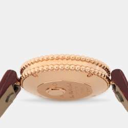 Van Cleef & Arpels Mother Of Pearl 18K Rose Gold Alligator Leather VCARPBMN00 Women's Wristwatch 30 mm
